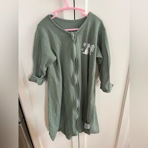 Green Zip-Up Robe with White Embroidery 18-24m